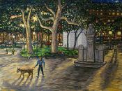 Dog Walker With Monument